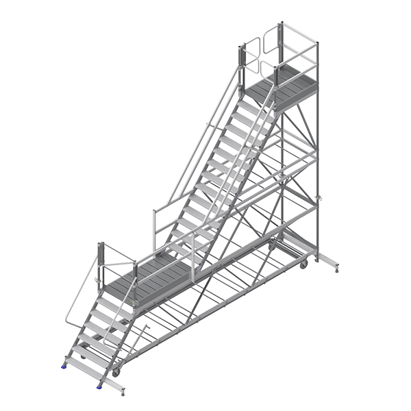 Plateforme accès bungalow en aluminium 2 étages