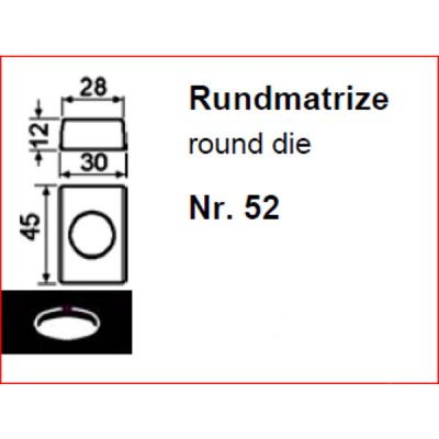 Matrices rondes pour poinçonneuse 21/8P - N°52 - Ø 11 à 18 mm
