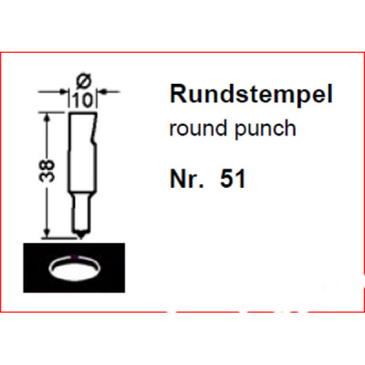 Poinçons ronds pour poinçonneuse 21/8P - N°51 - Ø 3 à 10,0 mm