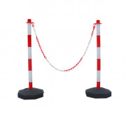 Kit de poteau plastique à monter rouge/blanc - base à lester