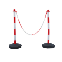 Kit de poteau plastique à monter rouge/blanc - base à lester