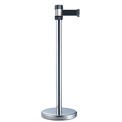 Poteau de guidage chromé à sangle Premium 2,10 m