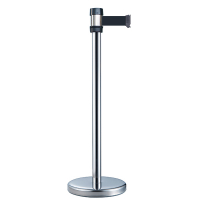 Poteau de guidage chromé à sangle Premium 2,10 m