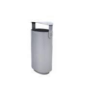 Corbeille acier avec protection pluie 130 Litres