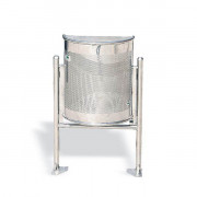 Corbeille semi-circulaire inox 40 litres