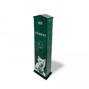 Distributeur de sachets de ramassasse des déjections canines en acier vert