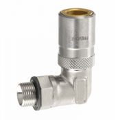 Raccord 90° fileté mâle cylindrique avec joint d'étanchéité à obturation