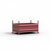 Box-palette à parois fermées peint ou galvanisé, 1,43m x 0,87m x 0,50m