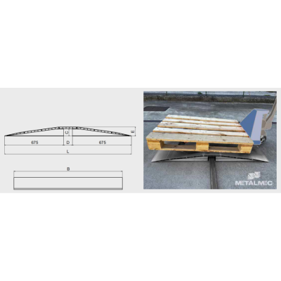 Rampe d'accès type pont aluminium 150 kg à 1 t - franchissement tuyauteries, câbles - la pièce