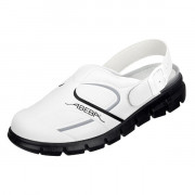 Sabot de travail microfibre blanc/noir bride arrière fixe réglabe