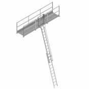 Passerelle aluminium de franchissement caillebotis, dessus de fouille