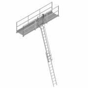 Passerelle aluminium de franchissement caillebotis, dessus de fouille