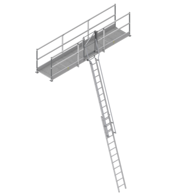 Passerelle aluminium de franchissement caillebotis, dessus de fouille