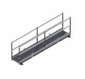 Passerelle Aluminium de franchissement Tôle Damier, dessus de fouille