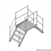 Saut de loup en tôle damier Aluminium / Longueur plateforme 0,60 m