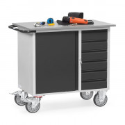 Servante d'atelier 400 kg à 1 placard et 6 tiroirs FETRA