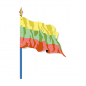 Drapeau de pays d'Union Européenne Lituanie