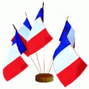 Drapeau de table français 10x15 cm en maille vendu par 10 identiques