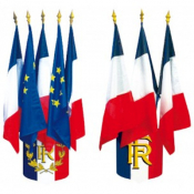 Ecussons porte-drapeaux institutionnels + drapeaux