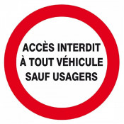 Panneau Accès Interdit Sauf Usagers – Sécurité Routière – ISO 7010