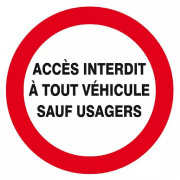 Panneau Accès Interdit Sauf Usagers – Sécurité Routière – ISO 7010
