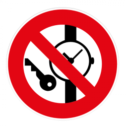 Panneau articles métalliques ou montres interdits