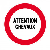 Panneau Attention Chevaux – Signalisation Équestre Sécurisée – Plastique Rigide Anti-UV