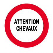 Panneau Attention Chevaux – Signalisation Équestre Sécurisée – Plastique Rigide Anti-UV
