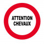 Panneau Attention Chevaux – Signalisation Équestre Sécurisée – Plastique Rigide Anti-UV