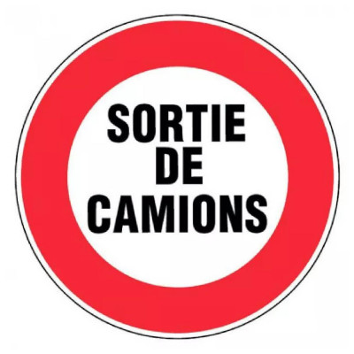 Panneau Attention Sortie de Camions – Signalisation Sécurité – Plastique Rigide Anti-UV