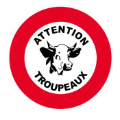 Panneau Attention Troupeau – Signalisation Agricole Sécurisée – Plastique Rigide Anti-UV