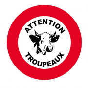 Panneau Attention Troupeau – Signalisation Agricole Sécurisée – Plastique Rigide Anti-UV