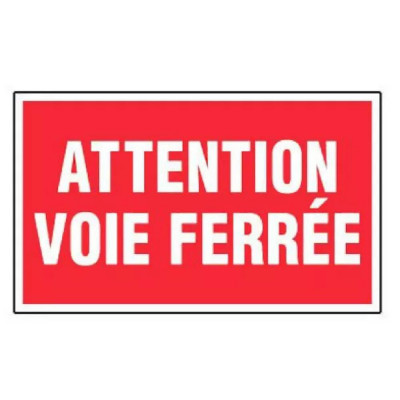 Panneau Attention Voie Ferrée – Signalétique Avertissement – Résistant et Conforme aux Normes
