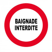 Panneau Baignade Interdite – Signalétique de Sécurité – Résistant et Conforme aux Normes ISO