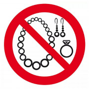 Panneau Bijoux Interdits – Sécurité et Hygiène au Travail – Conforme Norme ISO 7010