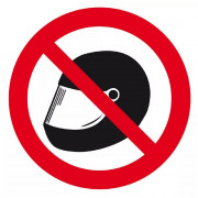Panneau Casque Interdit – Sécurité Zone de Travail – Conforme ISO 7010