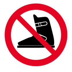 Panneau chaussures de ski interdites