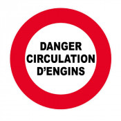Panneau Danger Circulation d’Engins – Signalisation Sécurité – Plastique Rigide Anti-UV