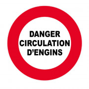 Panneau Danger Circulation d’Engins – Signalisation Sécurité – Plastique Rigide Anti-UV