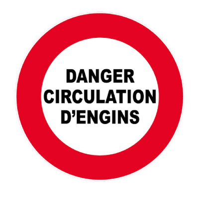 Panneau Danger Circulation d’Engins – Signalisation Sécurité – Plastique Rigide Anti-UV
