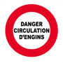 Panneau Danger Circulation d’Engins – Signalisation Sécurité – Plastique Rigide Anti-UV