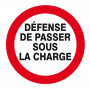 Panneau Défense de Passer sous la Charge – Sécurité Chantier – ISO 7010