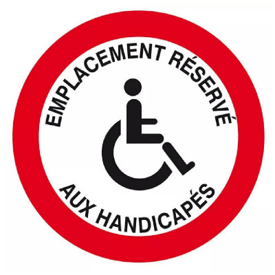 Panneau Emplacement Réservé aux Handicapés – Accessibilité – Conforme ISO 7010