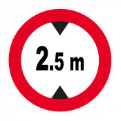 Panneau Hauteur Limitée à 2,5 m – Signalisation Sécurité – Plastique Rigide Anti-UV