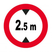 Panneau Hauteur Limitée à 2,5 m – Signalisation Sécurité – Plastique Rigide Anti-UV
