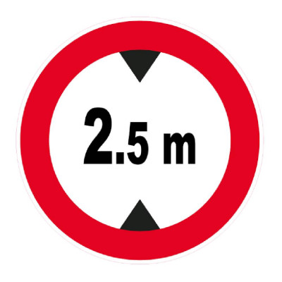 Panneau Hauteur Limitée à 2,5 m – Signalisation Sécurité – Plastique Rigide Anti-UV