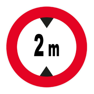 Panneau Hauteur Limitée à 2 m – Signalisation Sécurité – Plastique Rigide Anti-UV