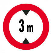 Panneau Hauteur Limitée à 3 m – Signalisation Sécurité – Plastique Rigide Anti-UV