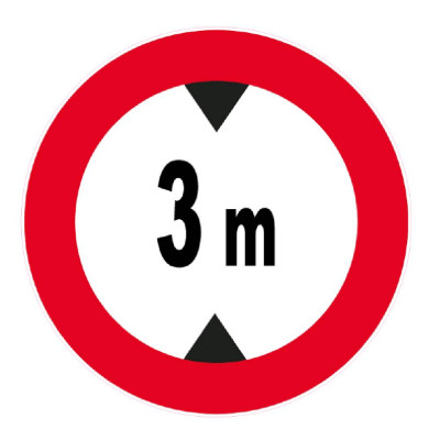 Panneau Hauteur Limitée à 3 m – Signalisation Sécurité – Plastique Rigide Anti-UV
