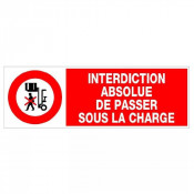 Panneau Interdiction Absolue de Passer sous la Charge – Signalisation Sécurité – Résistant Intérieur